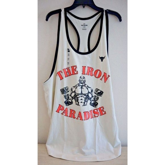 Under Armour 1373759 110 Men's Sz 2XL Beige Project Rock IPBC Loose Fit Tank Top - Picture 1 of 6